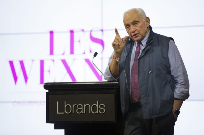 In this November 2017 file photo, L Brands founder, chairman and CEO Les Wexner speaks at the company's Investor Day at the headquarters in New Albany.