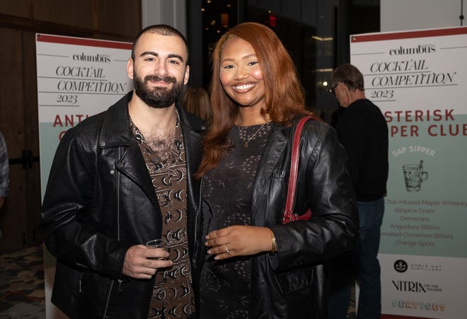 Flaviano DiPaolo and Shayree McCoy at the first Columbus Monthly Cocktail Competition, hosted by Vitria on the Square on Nov. 15, 2023 (Photo by Tim Johnson)