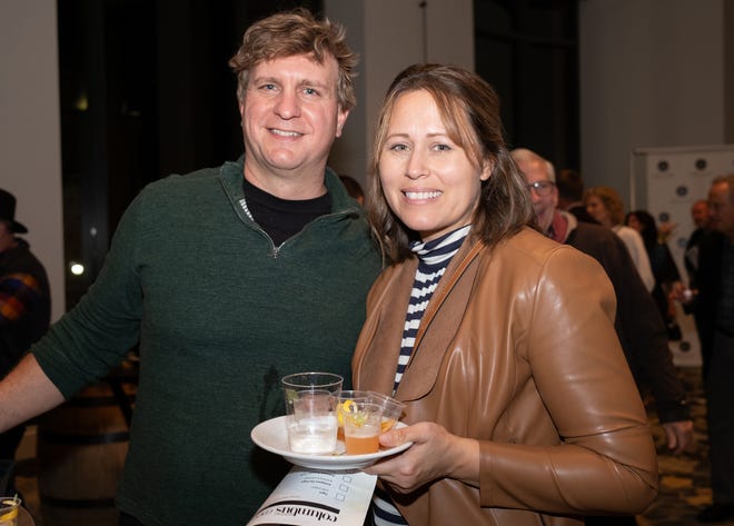 Mike and Bridgette Pakizer at the first Columbus Monthly Cocktail Competition, hosted by Vitria on the Square on Nov. 15, 2023 (Photo by Tim Johnson)