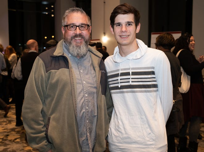 Dan Wyatt and son Logan Wyatt at the first Columbus Monthly Cocktail Competition, hosted by Vitria on the Square on Nov. 15, 2023 (Photo by Tim Johnson)