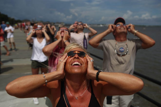 Viewers marvel at the 2017 eclipse in Charleston, South Carolina.